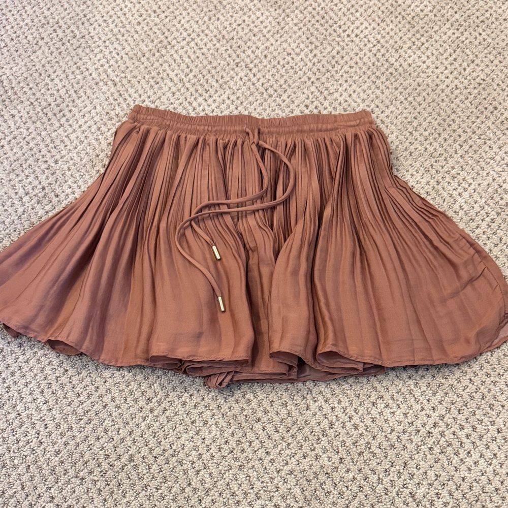 Mustard Seed Tan Pleated Skort